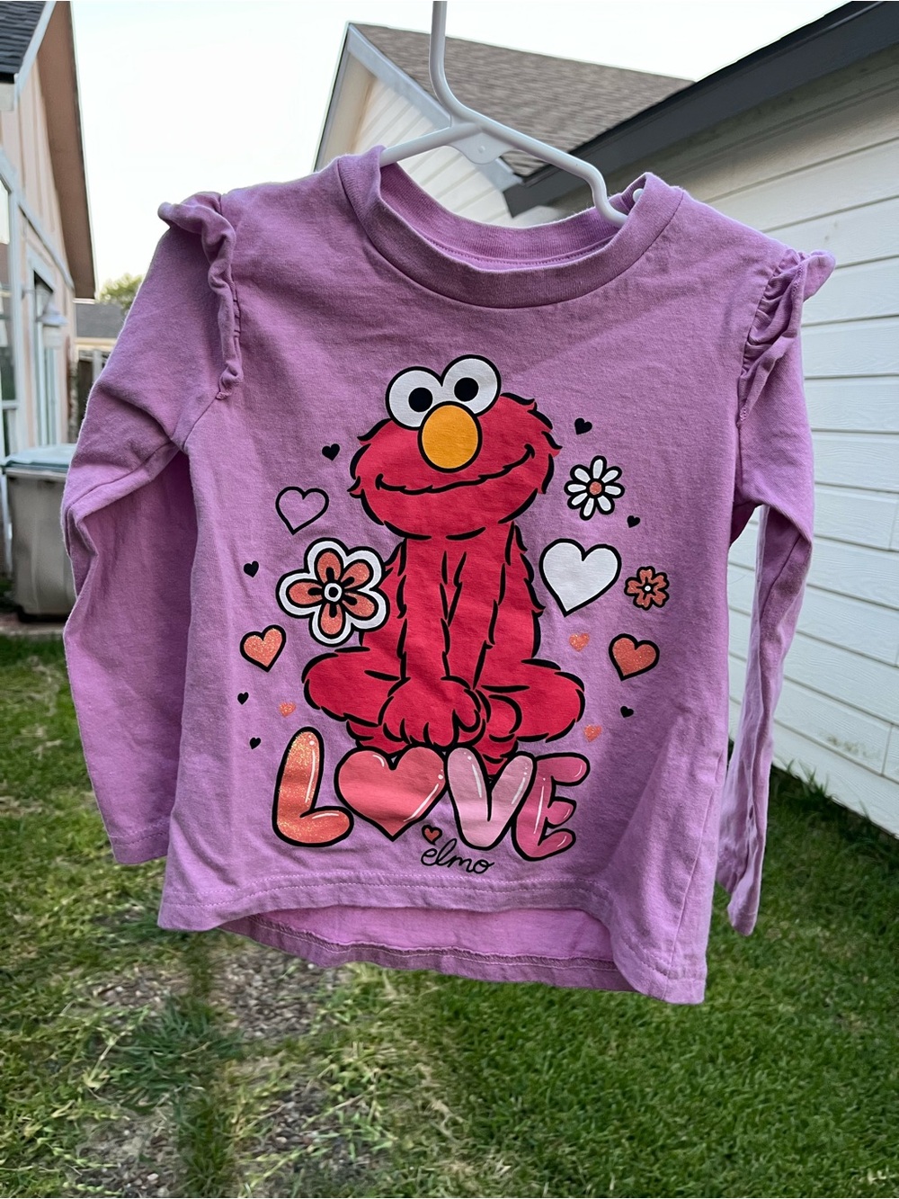 Sesame Street Elmo Long-Sleeve Top in Purple & Pink